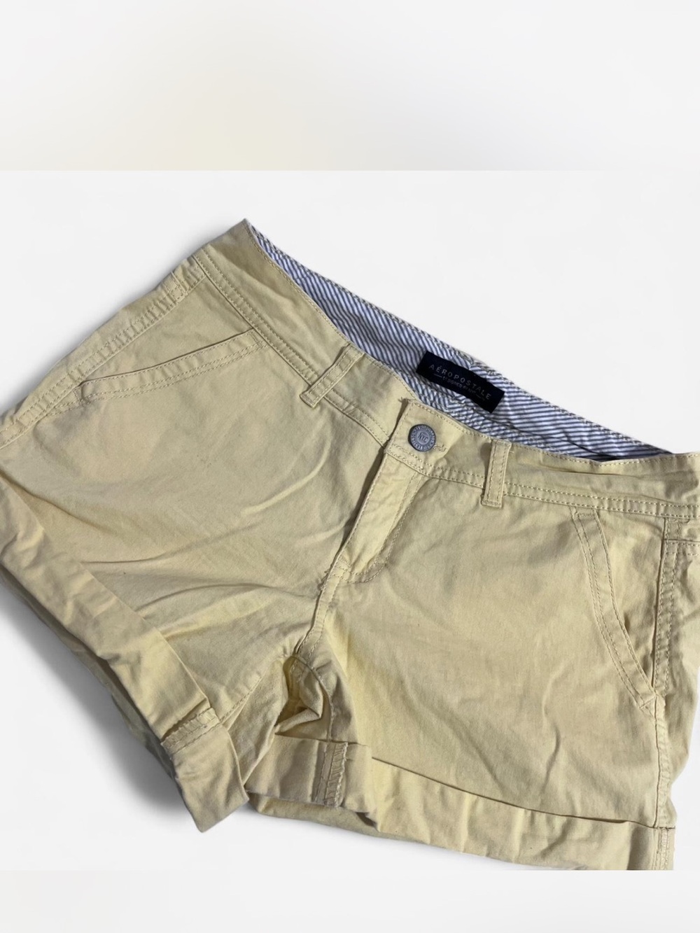 Aeropostale Women's Yellow Chino Shorts